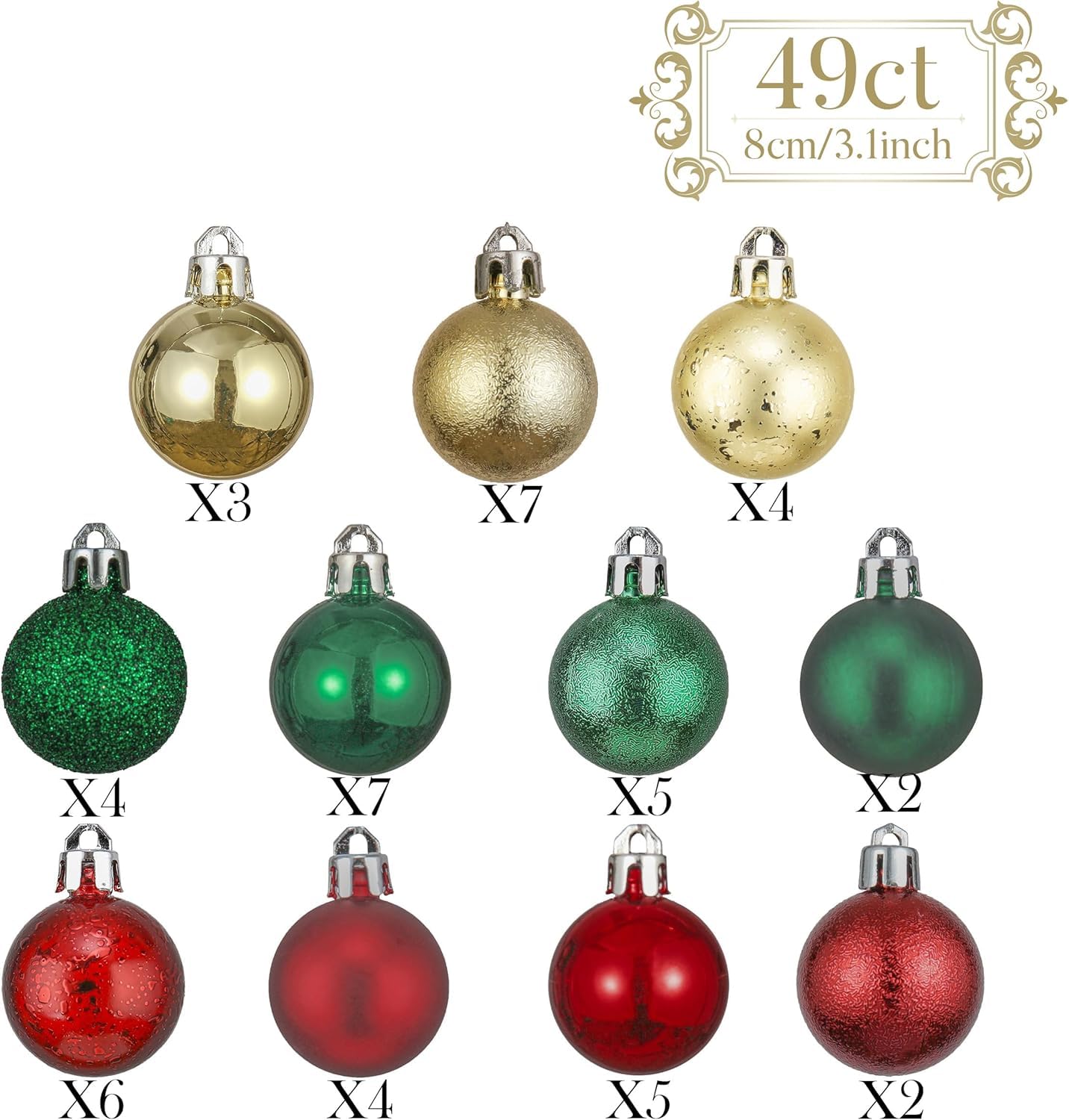 クリスマス飾り Amazon.co.jp: Valery Madelyn クリスマス オーナメント 3cm 49個